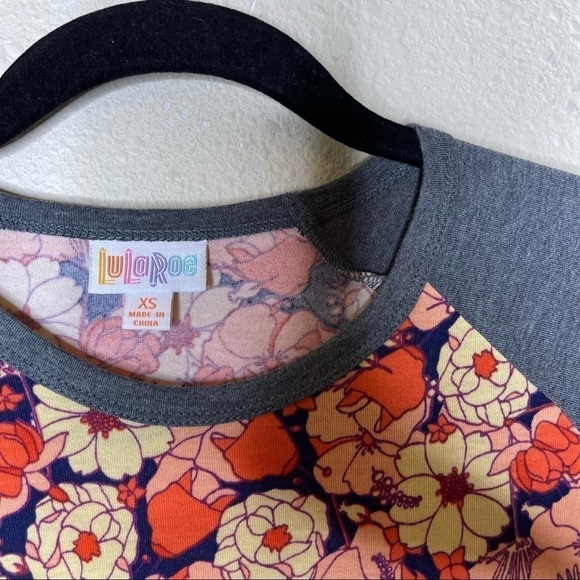 LuLaRoe Floral Randy Baseball T Shirt - Picture 3 of 5